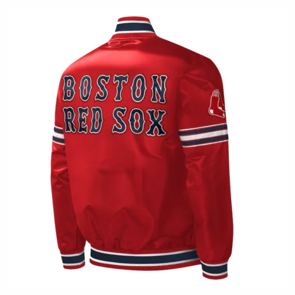 Boston Red Sox Midfield Full-Snap Red Varsity Jacket Satin