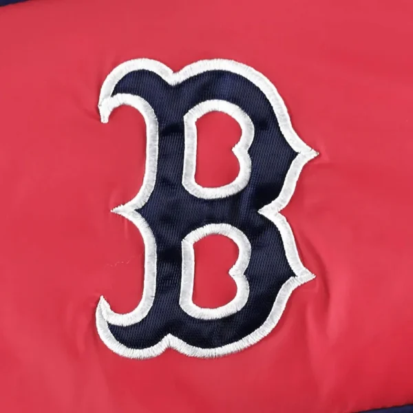 Boston Red Sox Soft Down Splitter Puffer Red Hooded J