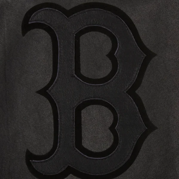 Boston Red Sox Full Leather Bomber Black Varsity Jacket