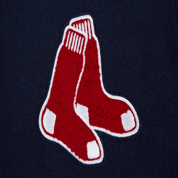 Boston Red Sox Script Tail Women’s Wool & Leather Navy/White Jacket Varsity