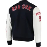 Boston Red Sox Wool & Leather Classic Varsity Jacket Navy & Whit