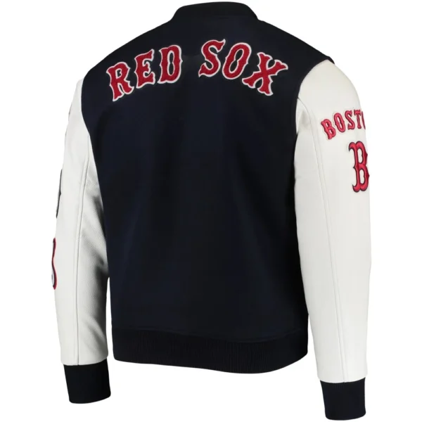 Boston Red Sox Wool & Leather Classic Varsity Jacket Navy & Whit