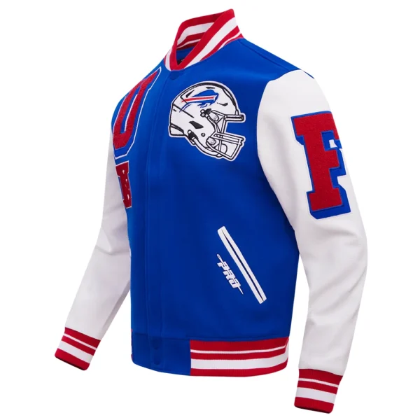 Buffalo Bills Mashup Wool & Leather Blue/White Varsity Jacket