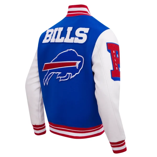 Buffalo Bills Mashup Wool & Leather Blue/White Varsity Jacket