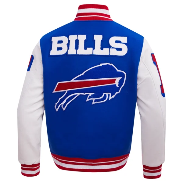 Buffalo Bills Mashup Wool & Leather Blue/White Varsity Jacket