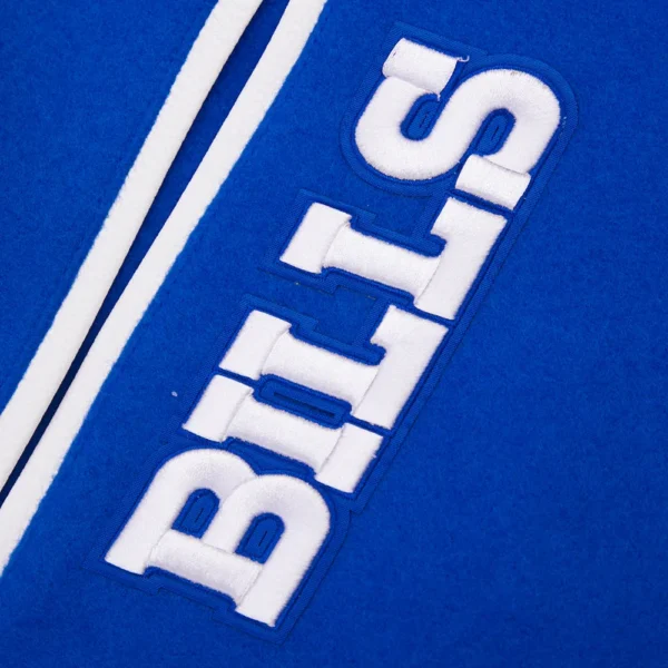 Buffalo Bills Mashup Wool & Leather Blue/White Varsity Jacket