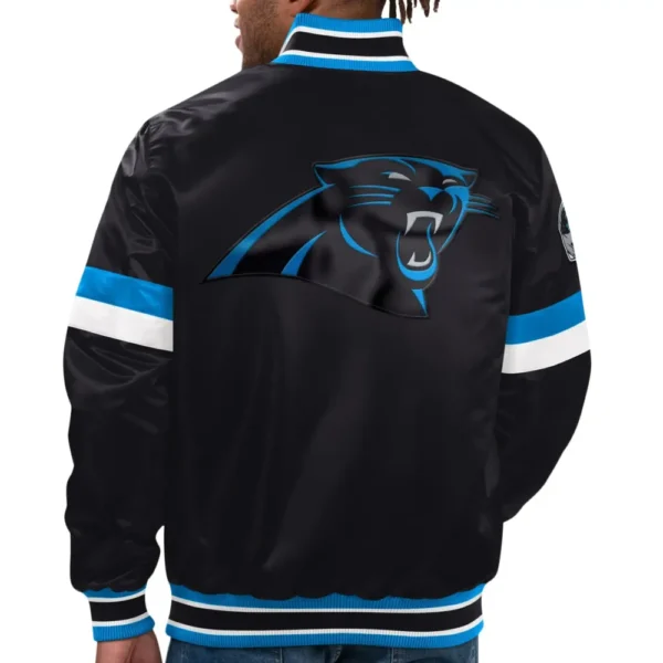 Carolina Panthers Home Game Satin Varsity Jacket