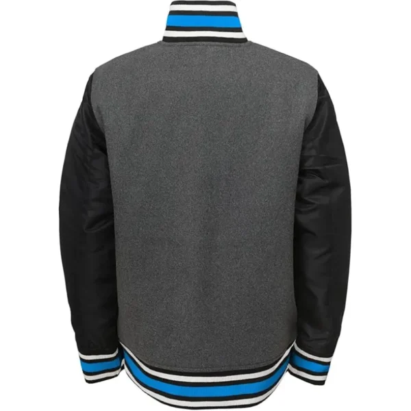 Carolina Panthers Letterman Wool & Satin Varsity Jacket