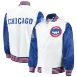 Chicago Cubs Full-Snap The Legend Satin Varsity Jacket White & Bl