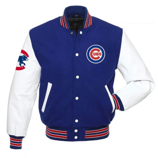 Chicago Cubs Letterman Varsity Jacket Wool & Leather