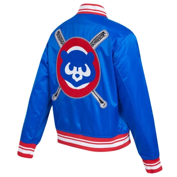 Chicago Cubs Mashup Full-Snap Satin Varsity Blue Jacket Women’