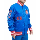 Chicago Cubs Old English Satin Varsity Jacket Bl