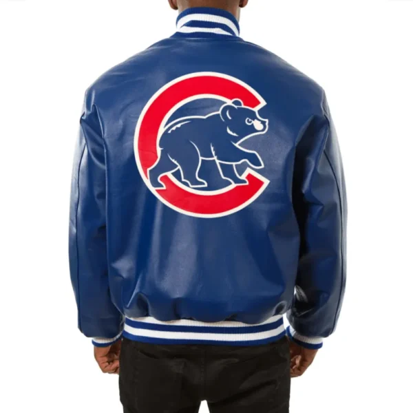 Chicago Cubs Real Leather Varsity Jacket – Blu