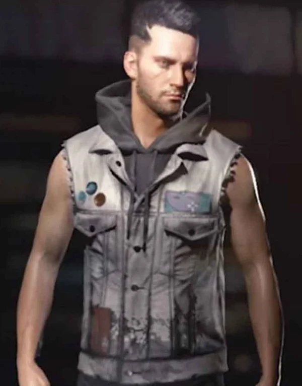 Cyberpunk 2077 V Grey Leather Gray Vest