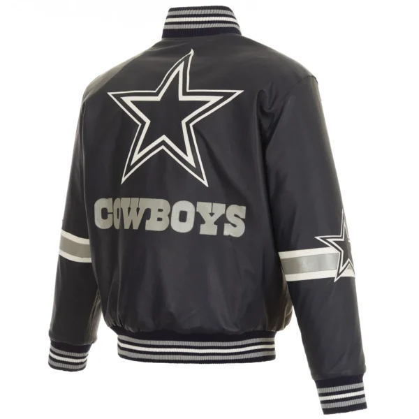 Dallas Cowboys Black Leather Varsity Jacket