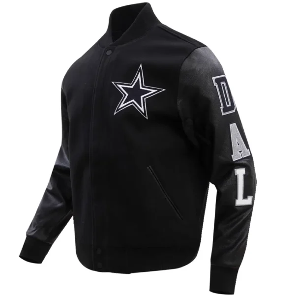 Dallas Cowboys Classic Rib Wool & Leather Varsity Jacket
