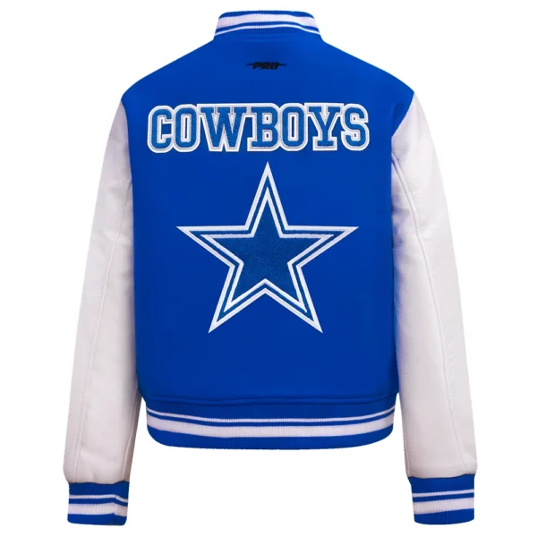 Dallas Cowboys Retro Classic Women’s Wool & Leather Blue/White Varsity Jacket