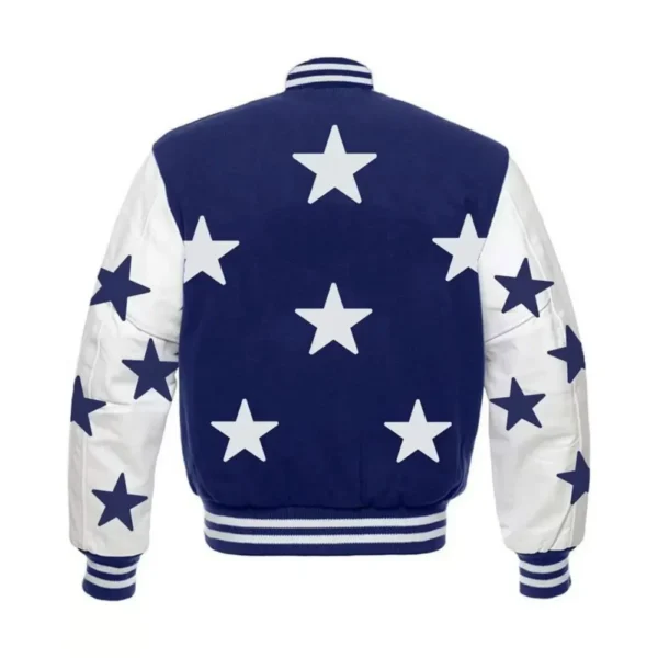 Dallas Cowboys Letterman Blue/White Wool & Leather Varsity Jacket