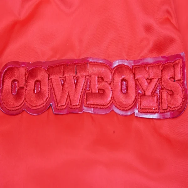 Dallas Cowboys Triple Red Full-Snap Satin Red Varsity Jacket