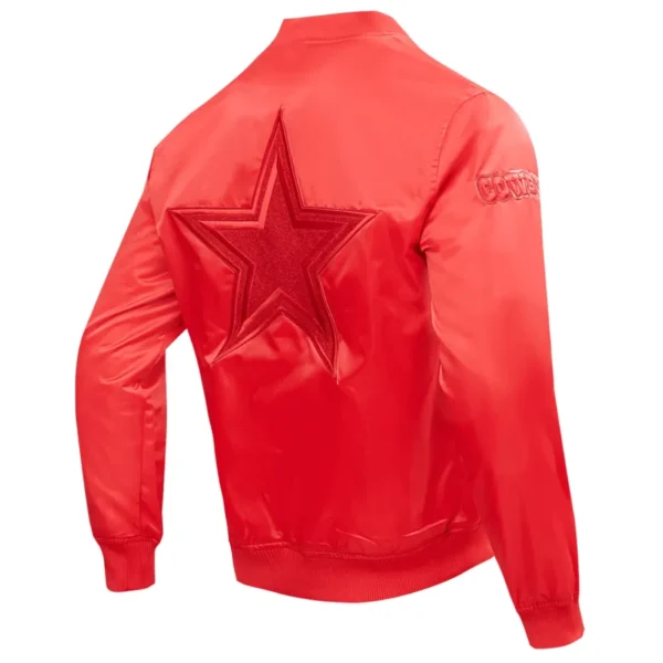 Dallas Cowboys Triple Red Full-Snap Satin Red Varsity Jacket