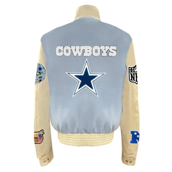 Dallas Cowboys Wool & Leather Blue/Cream Varsity Jacket