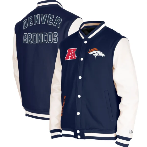 Denver Broncos Wool & Leather Varsity Jacket