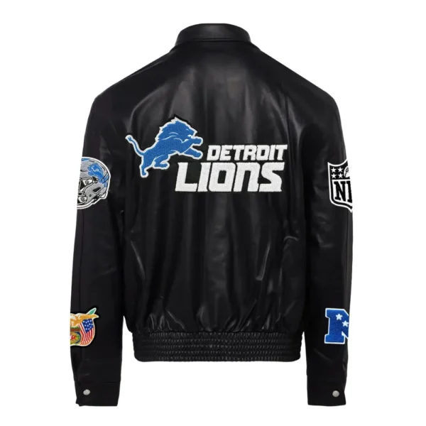 Detroit Lions Jeff Hamilton Full Leather Black Jacket