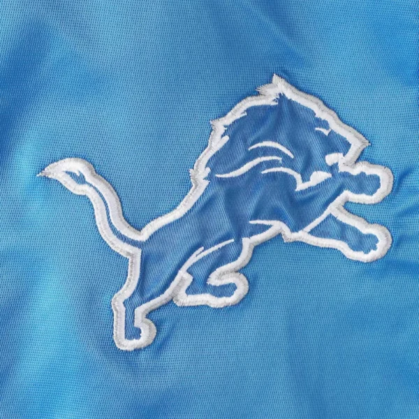 Detroit Lions Prime Time Blue Satin Varsity Jacket