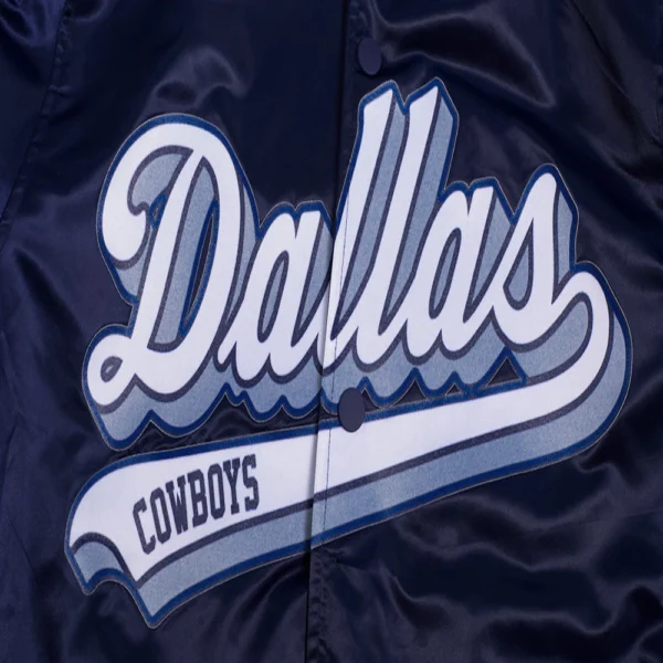 Dallas Cowboys Script Tail Satin Navy Jacket