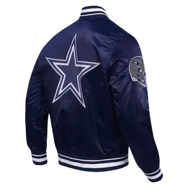 Dallas Cowboys Script Tail Satin Navy Jacket