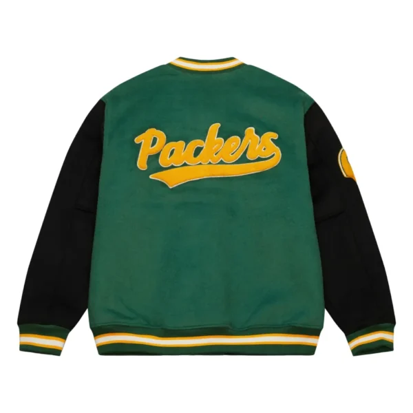 Green Bay Packers Hardwood Classics Team Legacy Green Varsity Jacket