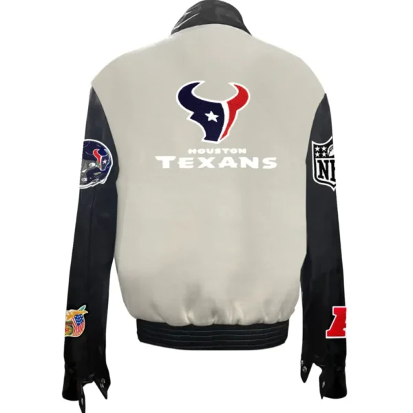 Houston Texans Jeff Hamilton Wool & Leather Full Snap Varsity Jacket