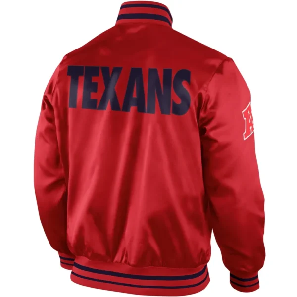 Houston Texans Hometown Satin Varsity Jacket White & Navy