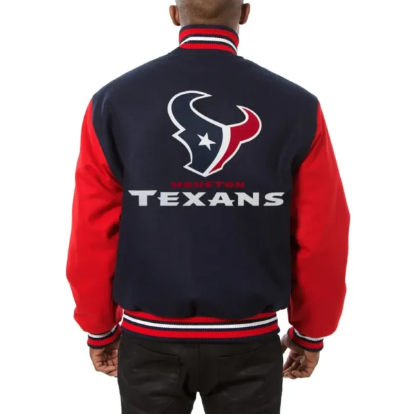 Houston Texans Wool Varsity Jacket Navy & Red