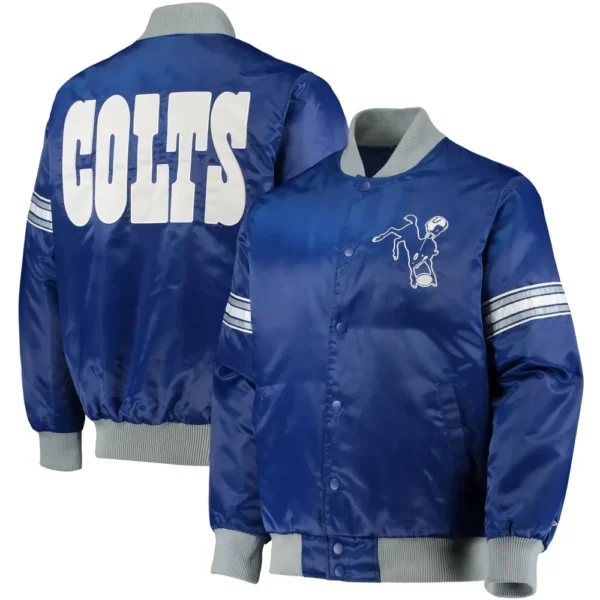 Indianapolis Colts Classic Rib Satin Varsity Jacket