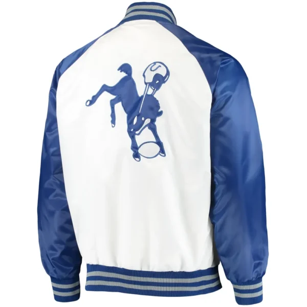 Indianapolis Colts Clean Up Throwback Satin Varsity Jacket