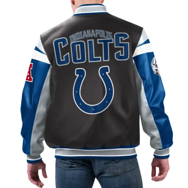 Indianapolis Colts G-III Sports by Carl Banks Varsity Leather Jacket