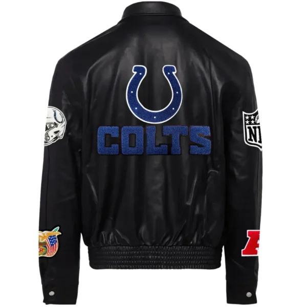 Indianapolis Colts Jeff Hamilton Leather Varsity Jacket