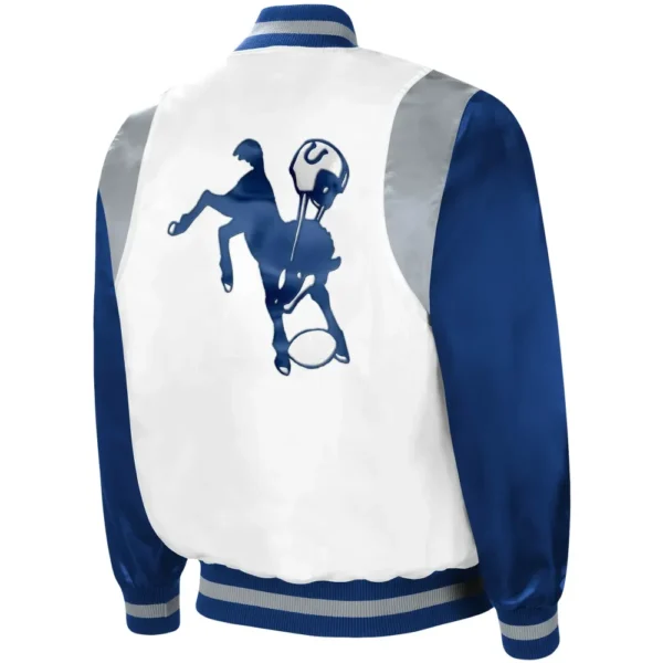 Indianapolis Colts Retro Full-Snap Satin Varsity Jacket