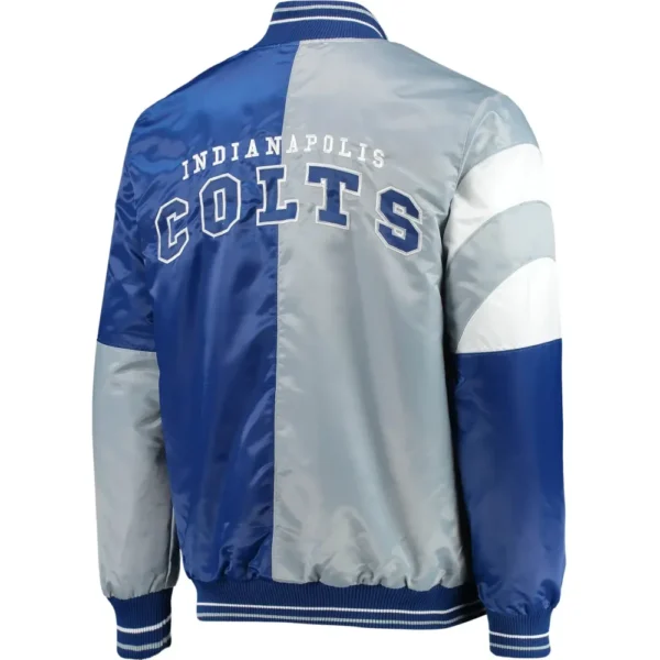 Indianapolis Colts Satin Varsity Jacket Royal & Gray