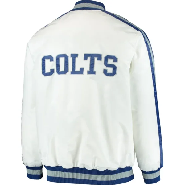 Indianapolis Colts Team III Satin Varsity White Jacket