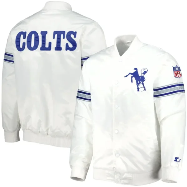 Indianapolis Colts Team Players Satin Varsity Full-Snap Jacket