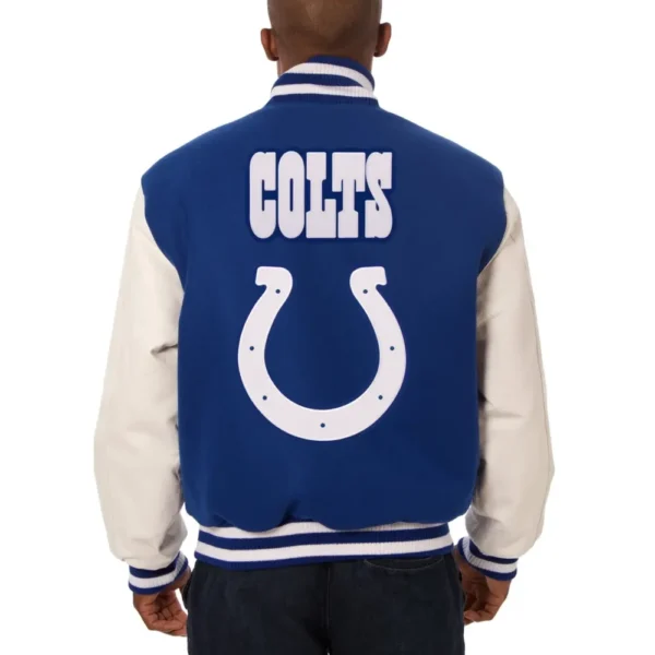 Indianapolis Colts Wool & Leather Varsity Jacket Blue & White