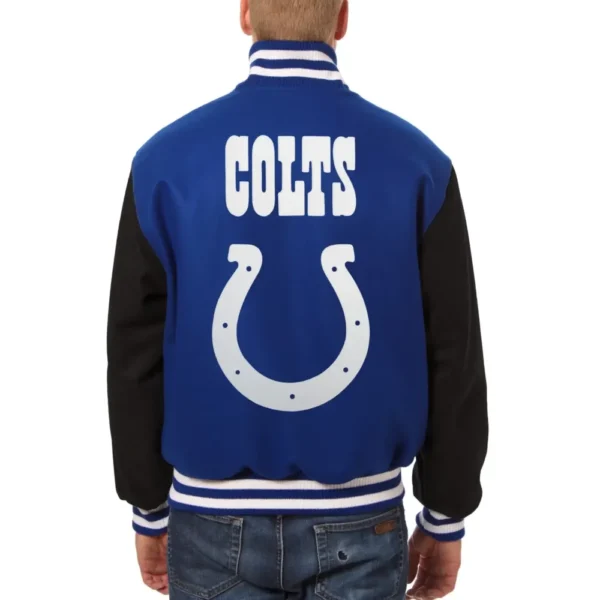 Indianapolis Colts Wool Varsity Jacket Royal Blue & Black