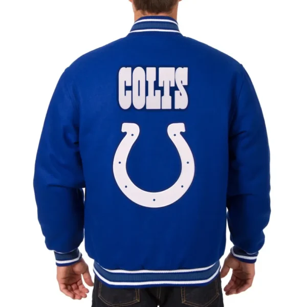 Indianapolis Colts Wool Varsity Jacket with Embroidered Logo