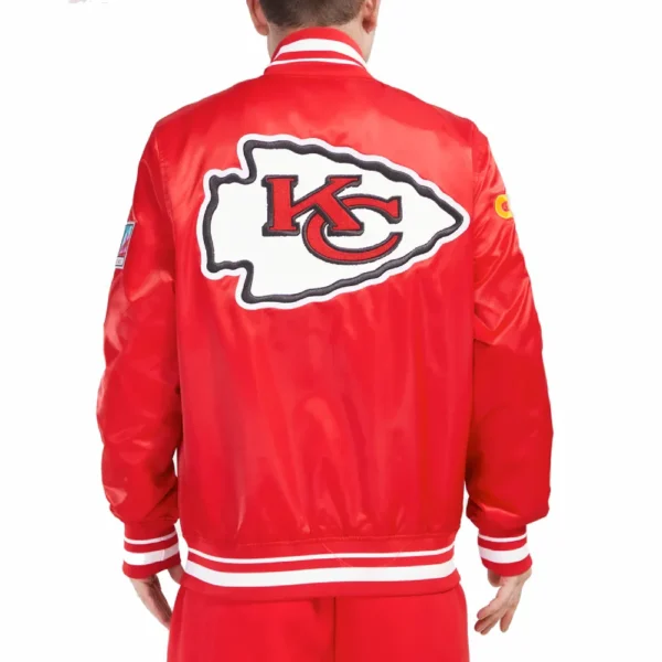 Kansas City Chiefs Mashup Full-Snap Red Satin Varsity Jacket