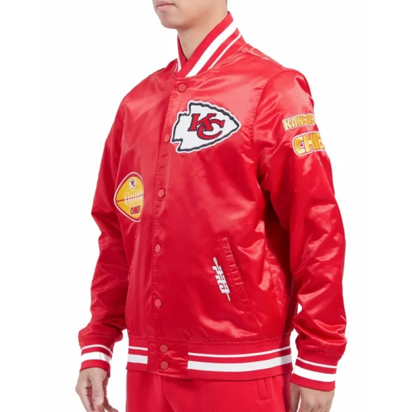 Kansas City Chiefs Old English Red Satin Jacket