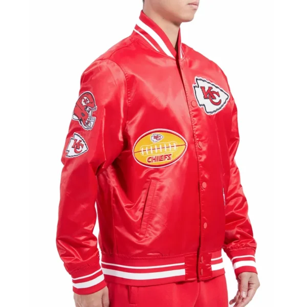 Kansas City Chiefs Old English Red Satin Jacket