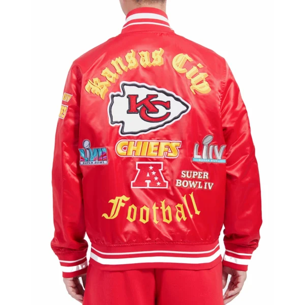 Kansas City Chiefs Old English Red Satin Jacket