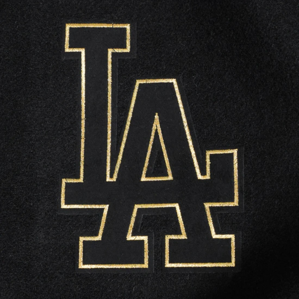 Los Angeles Dodgers Black & Gold Varsity Jacket Wool